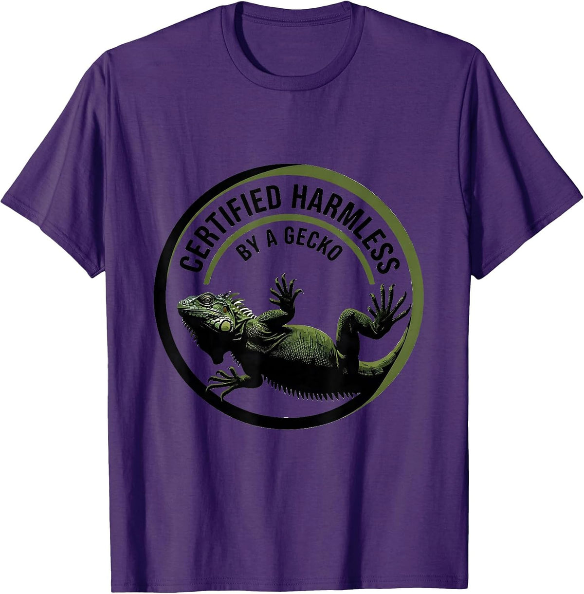 Men's Certified Harmless By a Gecko Funny Reptile Lover Gecko T-Shirt - Purple