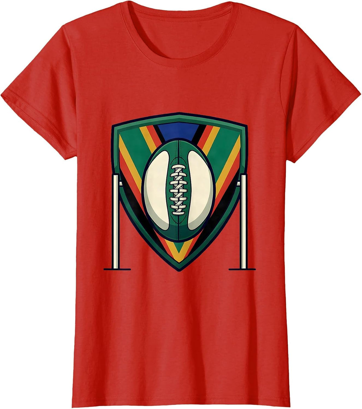Women's South African Rugby Shield Badge Bokke Supporter T-Shirt - Red
