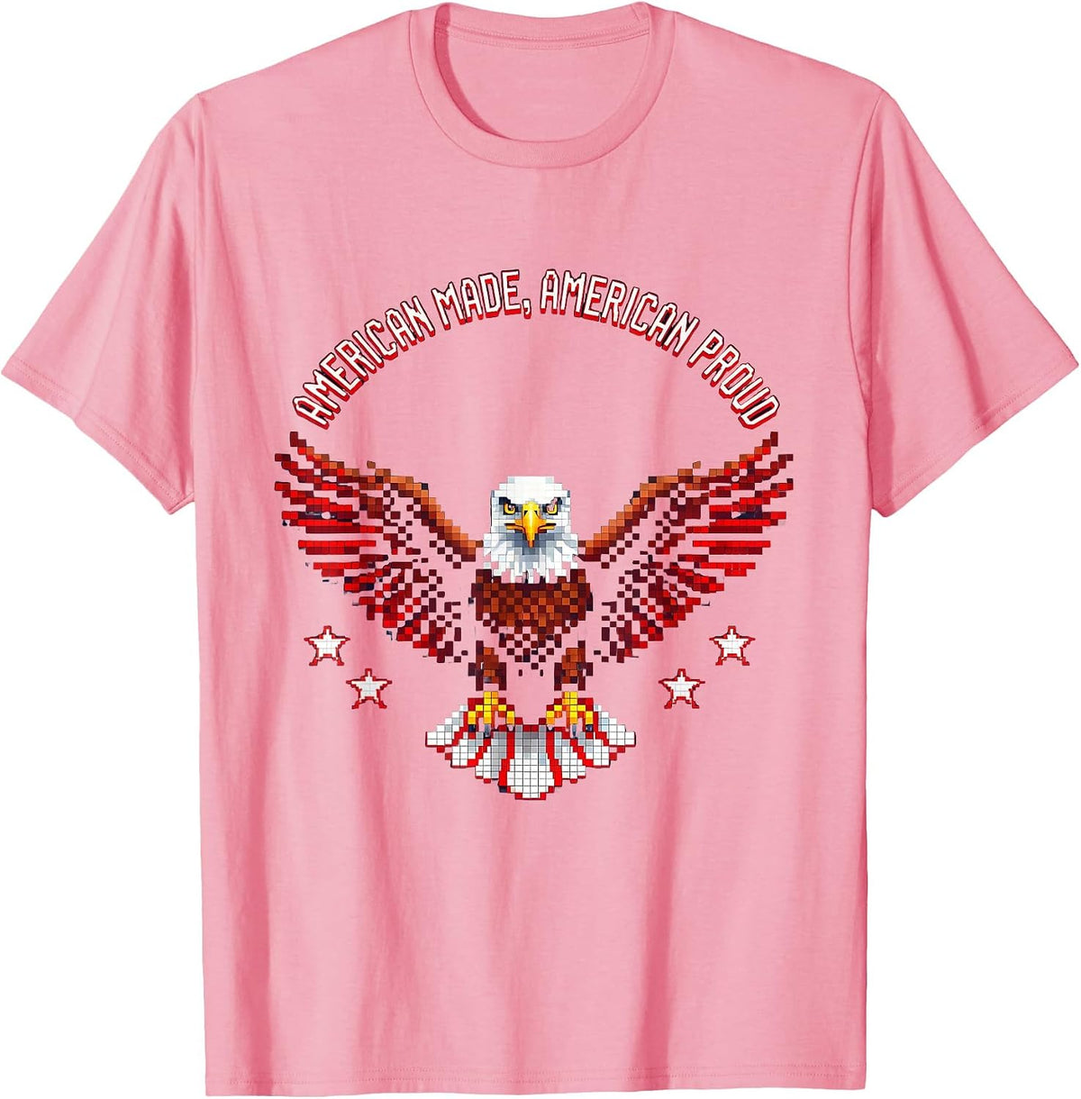 Men's American Made American Proud Patriotic Design T-Shirt - Pink