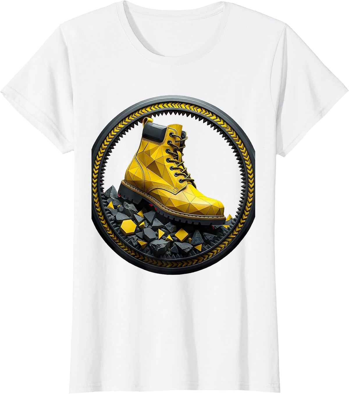 Welder Boot Slag Pile Graphic Tee T-Shirt - White