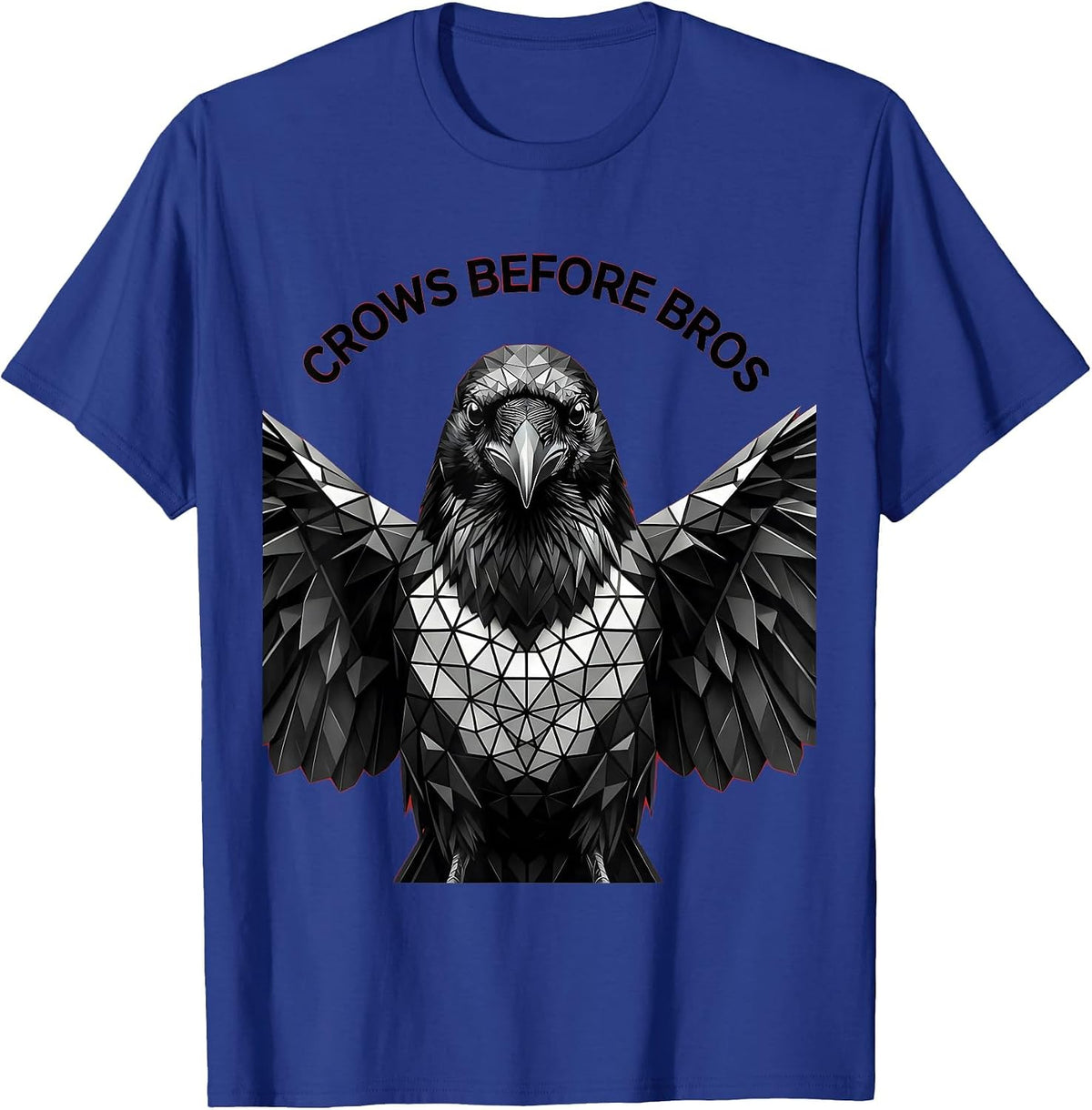 Men's Crows Before Bros Funny Bird Lover Design T-Shirt - Royal Blue