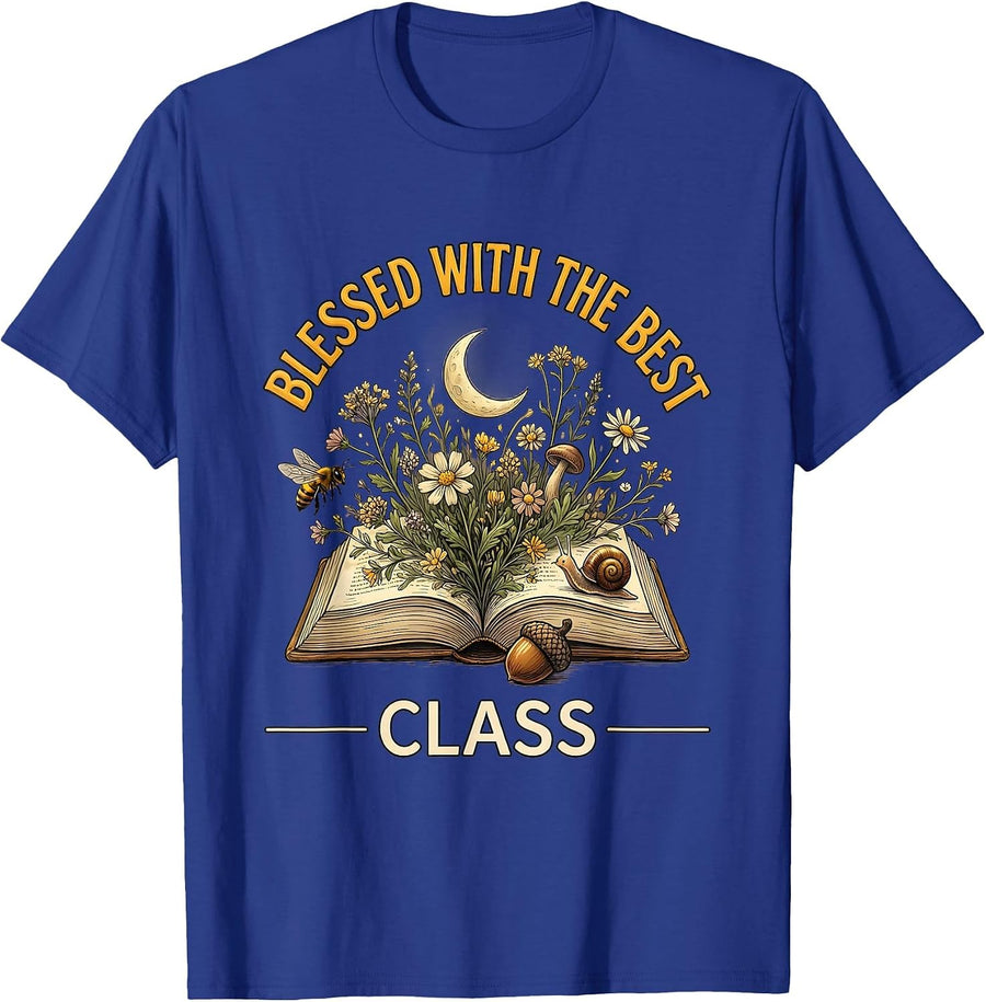 Blessed With The Best Class 4th Grade Teacher T-Shirt - Royal Blue