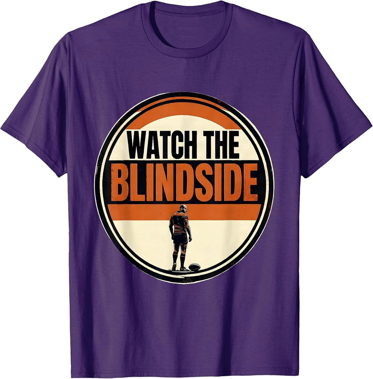 Men's Watch The Blindside Funny Rugby Player Coach Fan Vintage T-Shirt - Purple