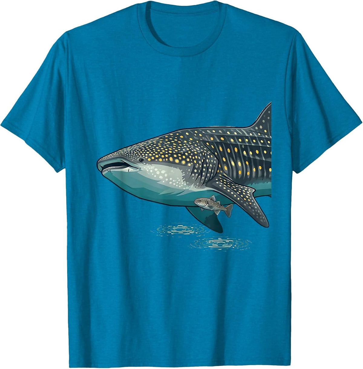 Whale Shark Flat Vector Ocean Animal Lover Gift T-Shirt - Sapphire Blue