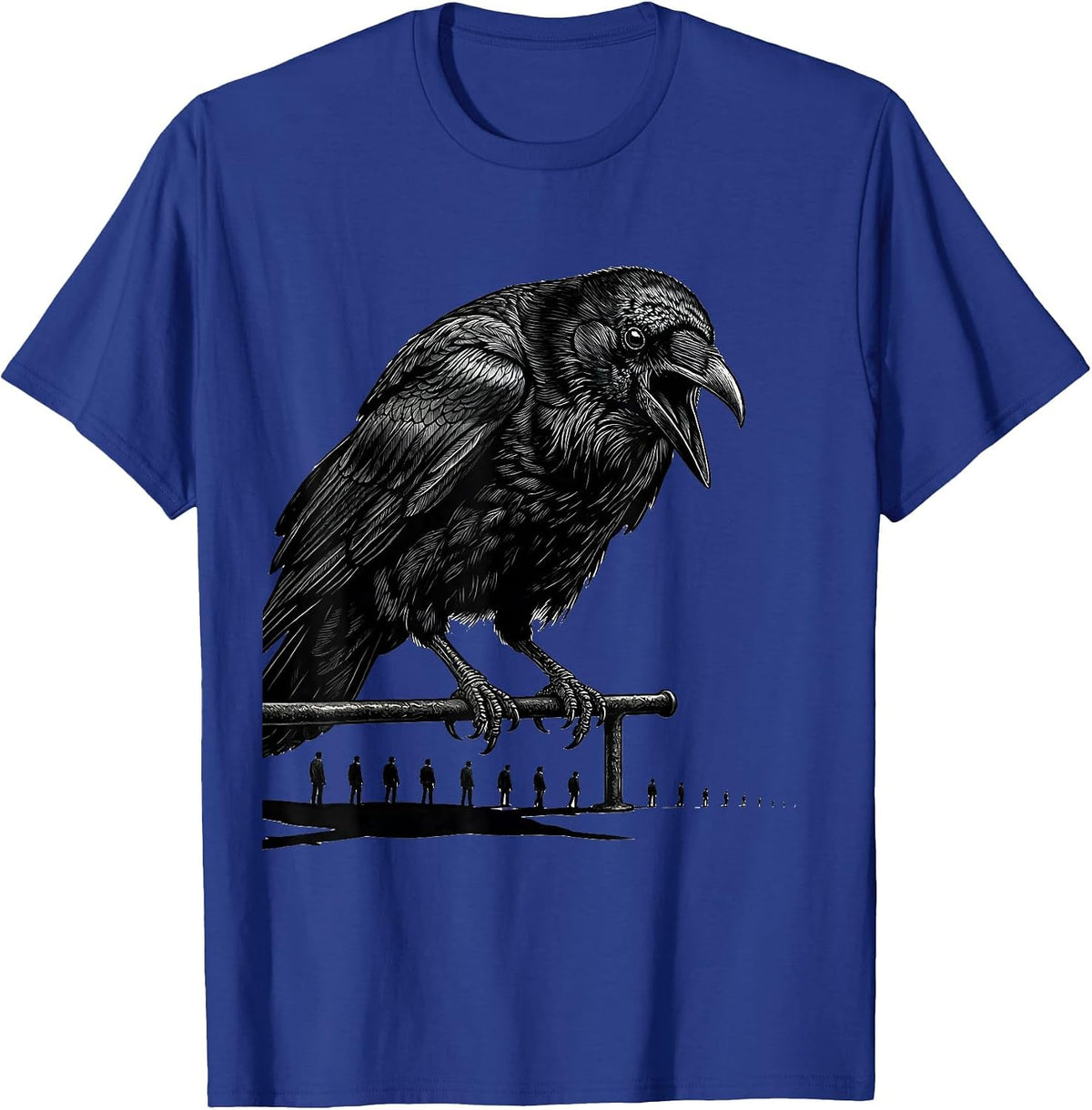 Men's Black Crow Gothic Humor Dark Humor Bird Lover Gift T-Shirt - Royal Blue