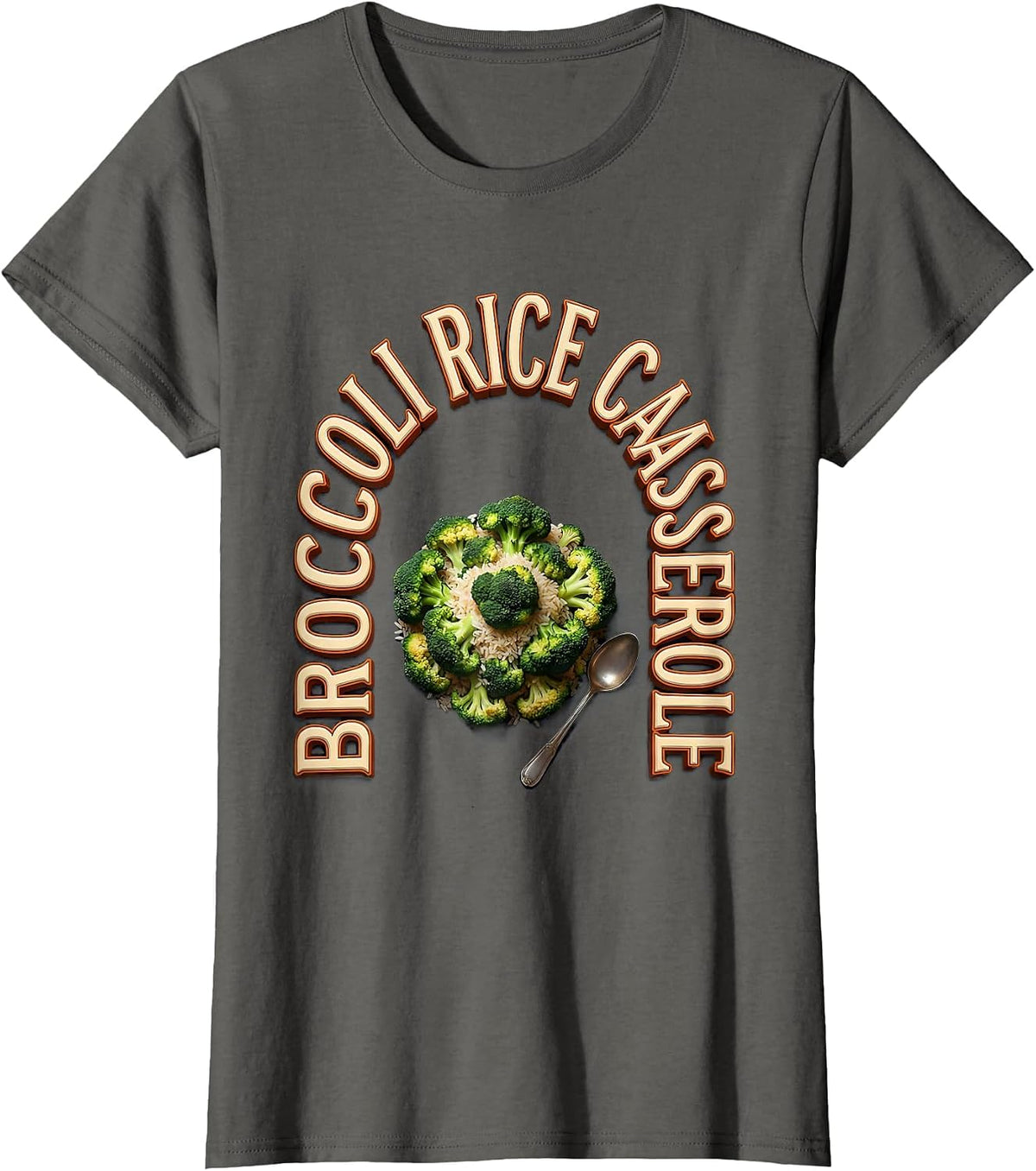 Women's Broccoli Rice Casserole Thanksgiving Food Bootleg 90's Rap T-Shirt - Asphalt Grey
