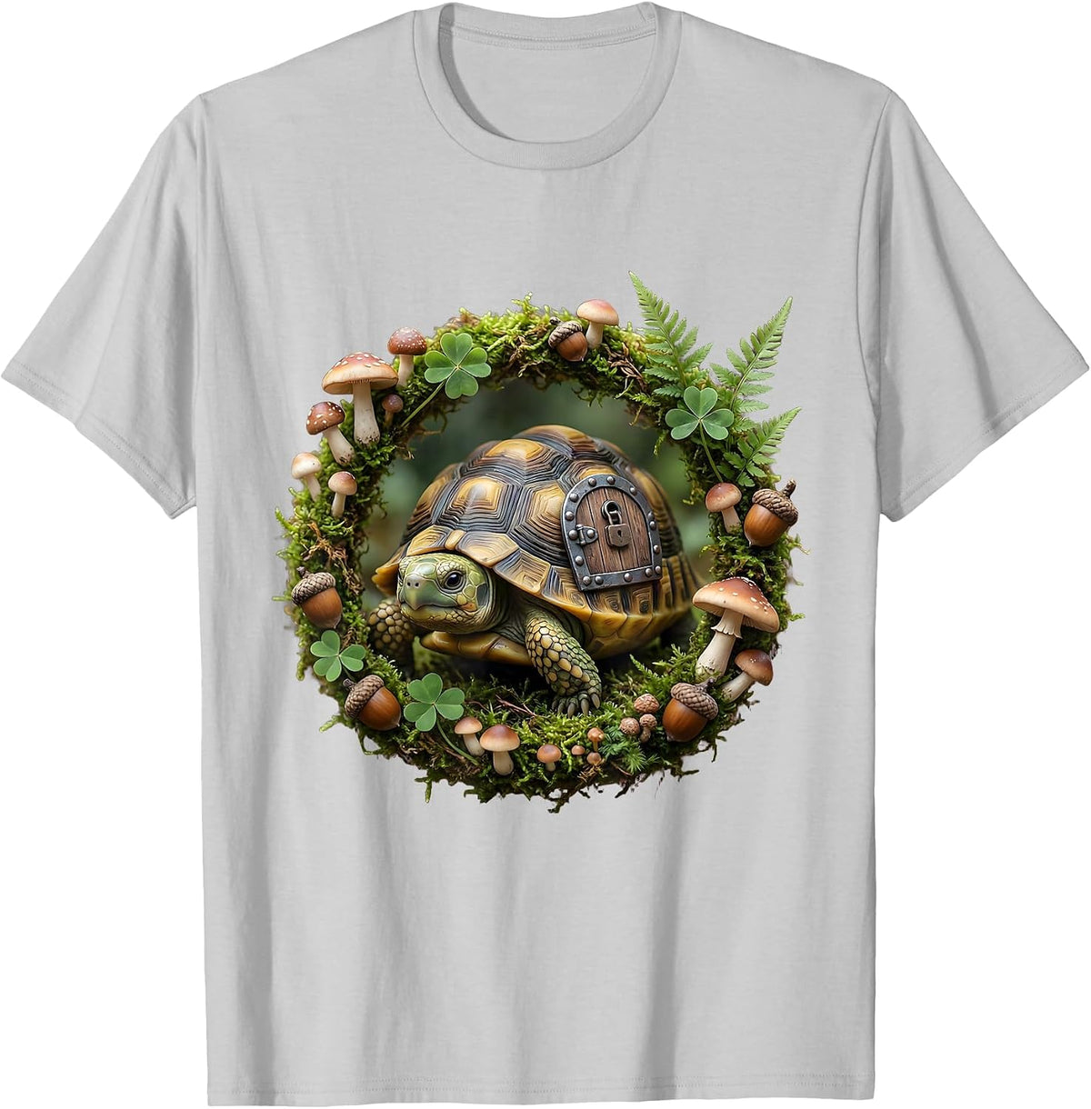 Men's Turtle Shell Hatch Door Nope Not Today Design T-Shirt - Silver Grey