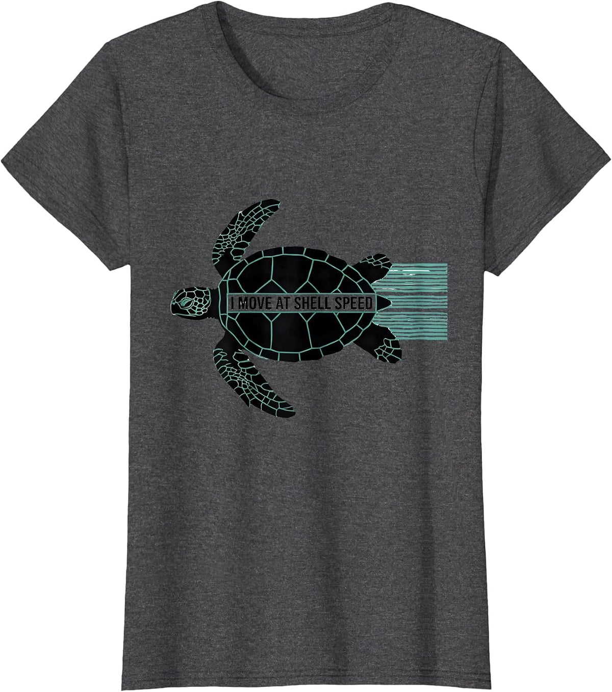 Women's I Move At Shell Speed Funny Sea Turtle Ocean Animal Lover T-Shirt - Dark Heather Grey