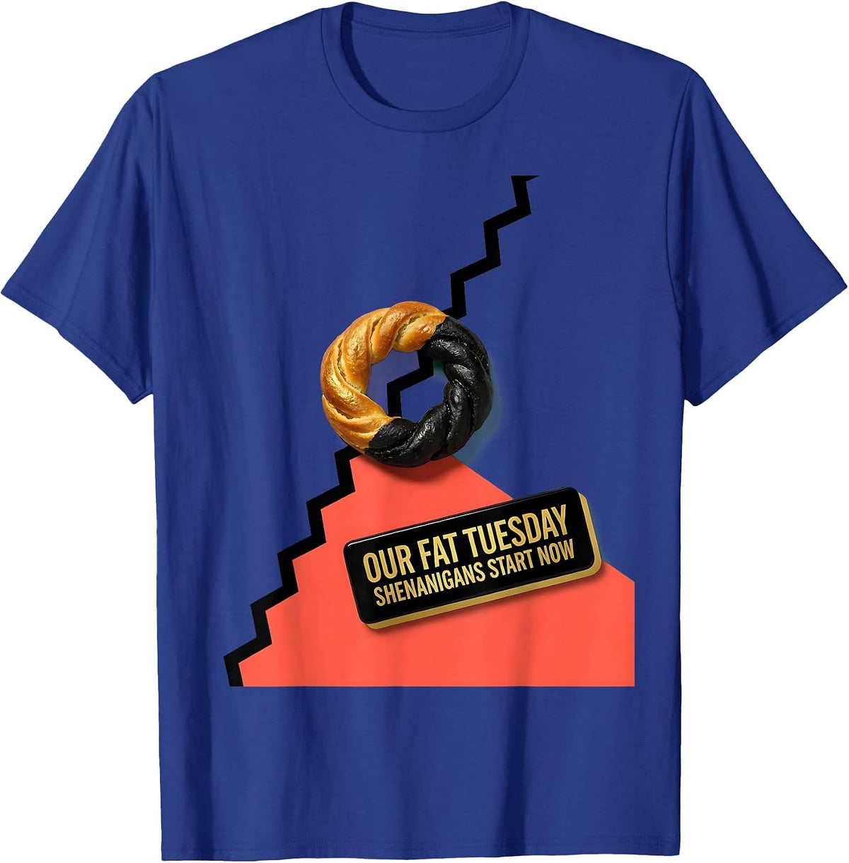 Men's Our Fat Tuesday Shenanigans Start Now Mardi Gras Carnival T-Shirt - Royal Blue