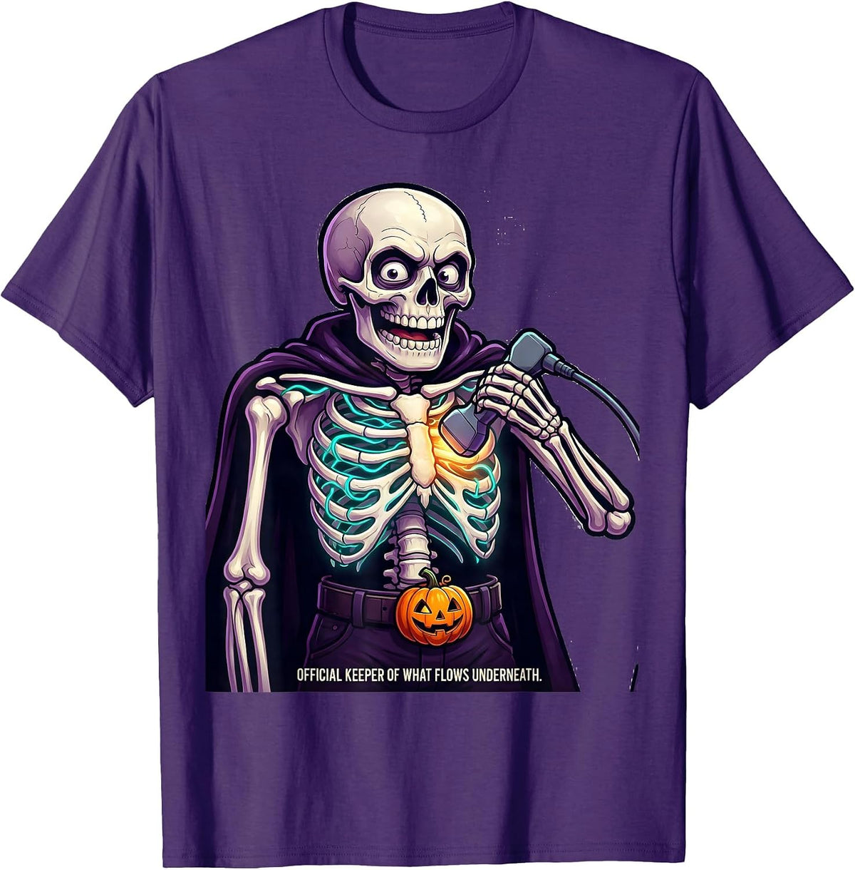 Men's Official Keeper Of What Flows Underneath Sonographer T-Shirt - Purple