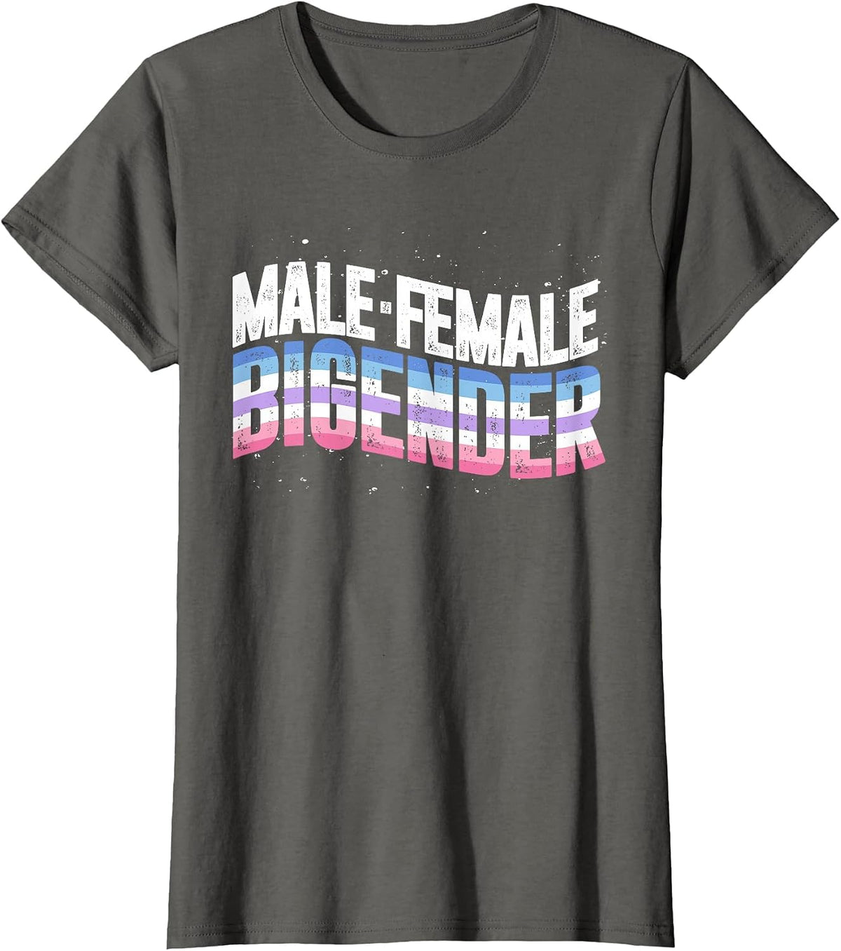 Bi Gender Flag Gay Pride Month Equality Queer LGBT Bigender T-Shirt - Asphalt Grey