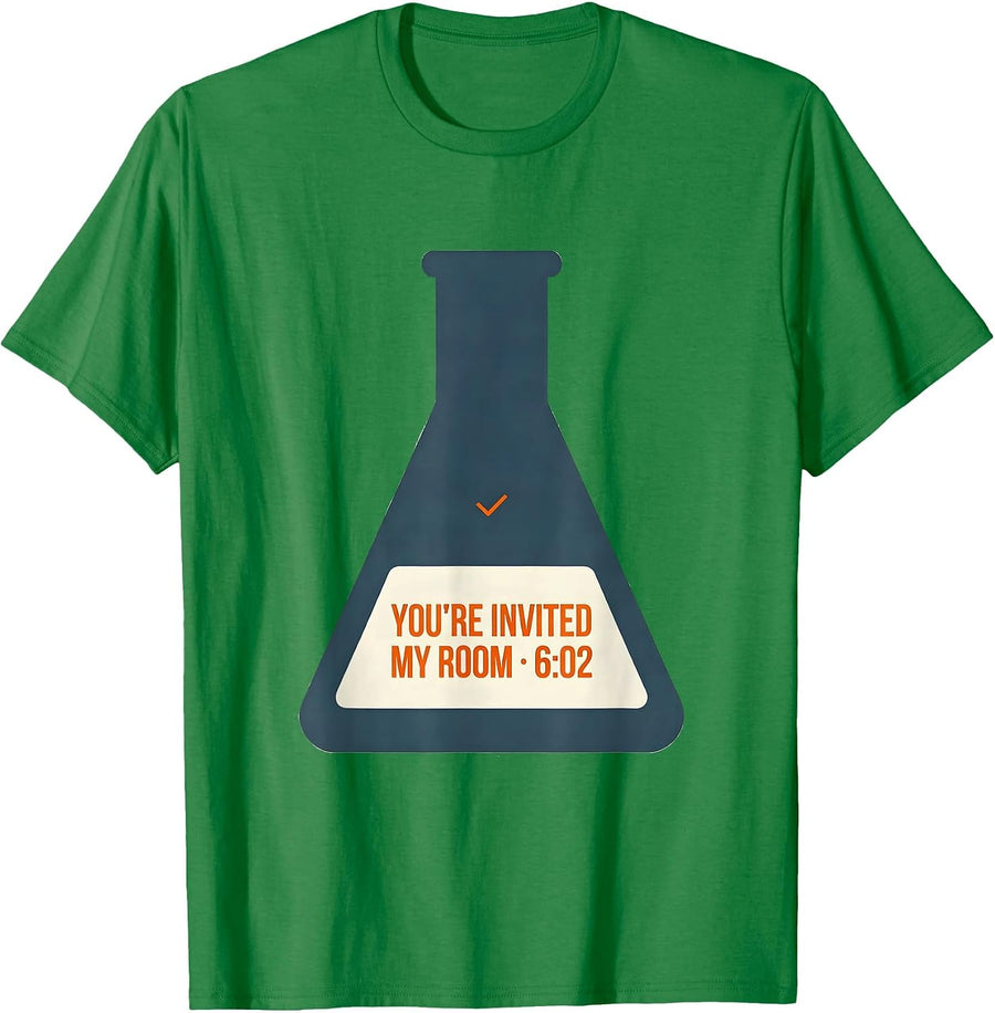 Men's You're Invited My Room 6:02 Nerdy Science Teacher Chemistry T-Shirt - Kelly Green