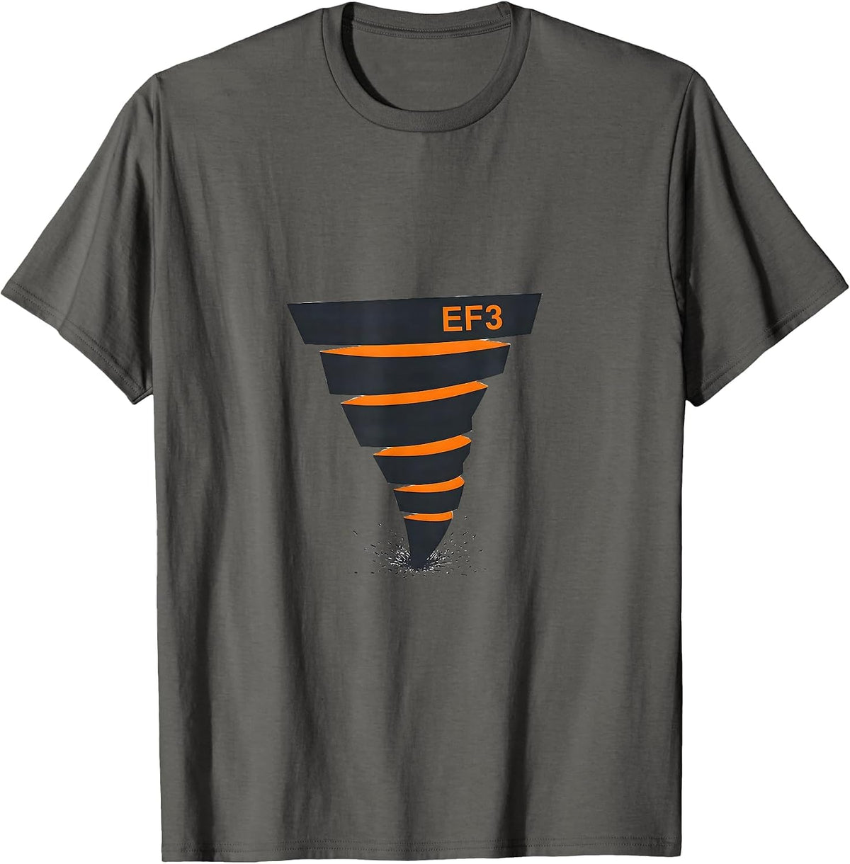 Men's EF3 Editorial Conceptual Storm Chaser Tornado Meteorology T-Shirt - Asphalt Grey