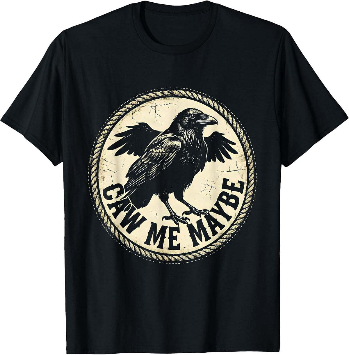 Men's Caw Me Maybe Funny Crow Bird Lover Design T-Shirt - Black