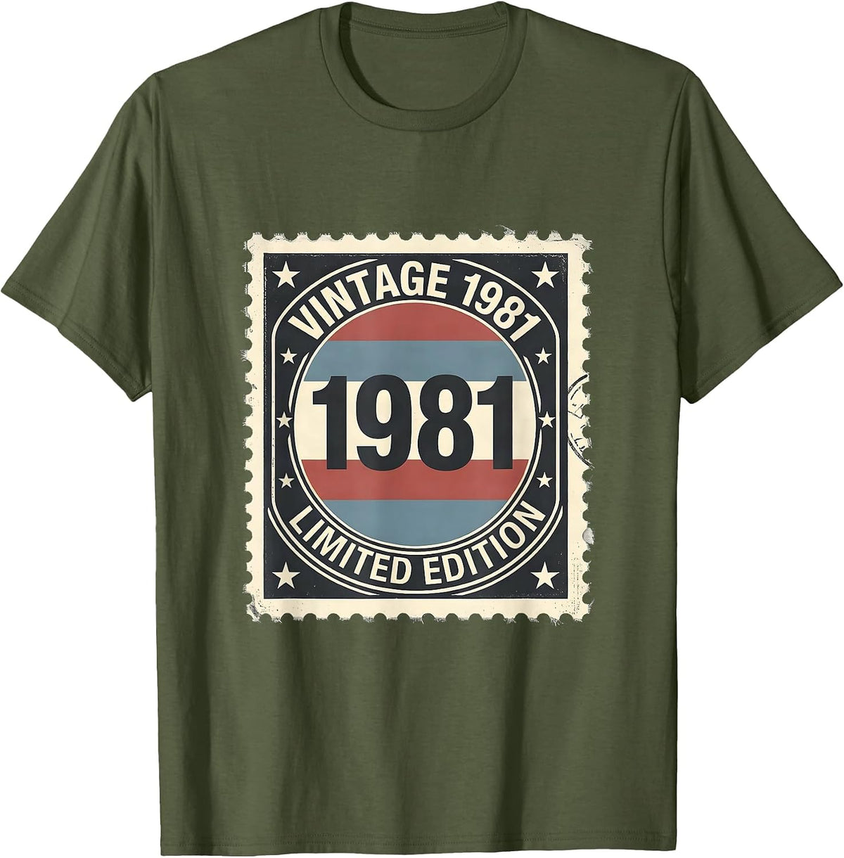 Vintage 1981 Limited Edition Stamp 40th Birthday Gift Men T-Shirt - Olive Green