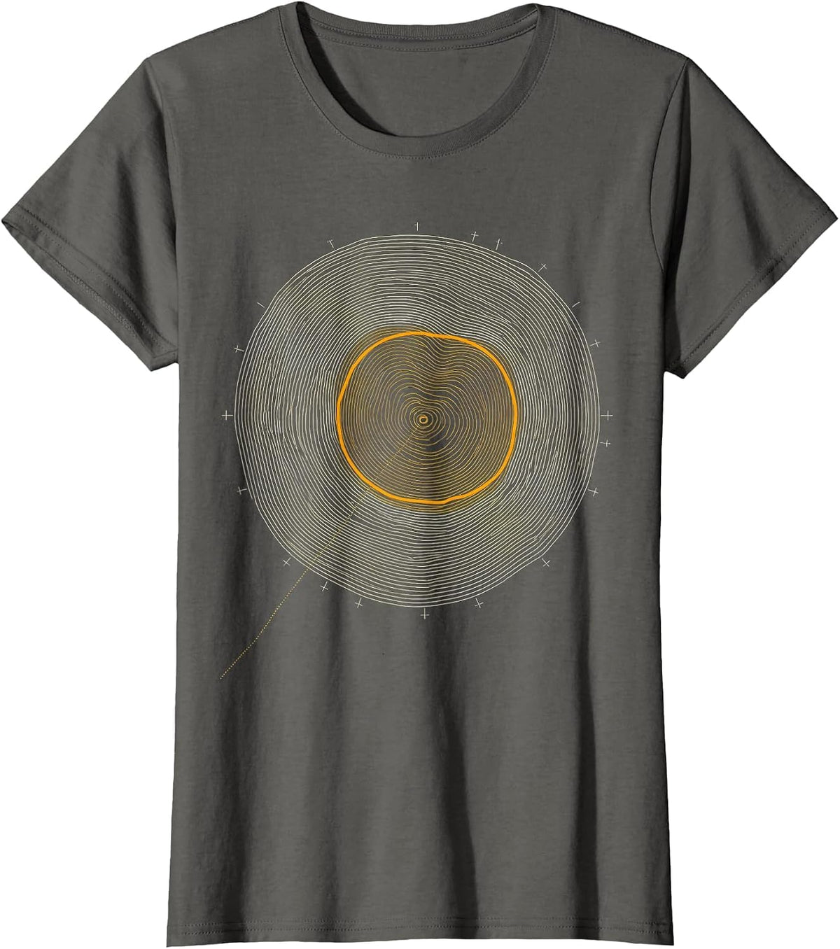 Women's Nested Contour Map Storm Chaser Meteorology Enthusiast T-Shirt - Asphalt Grey