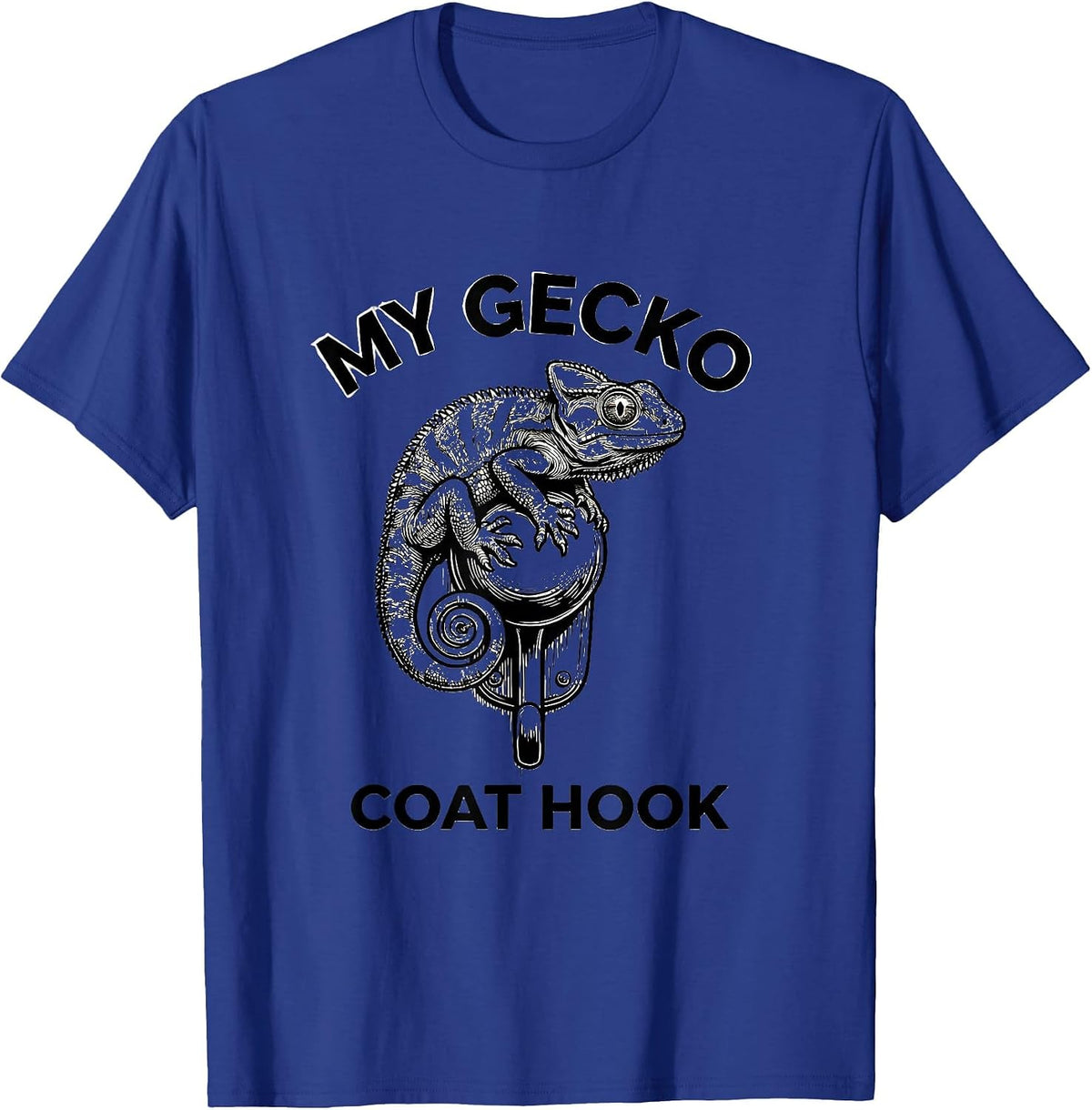 Men's My Gecko Coat Hook Funny Reptile Lover Gecko Owner Gift T-Shirt - Royal Blue
