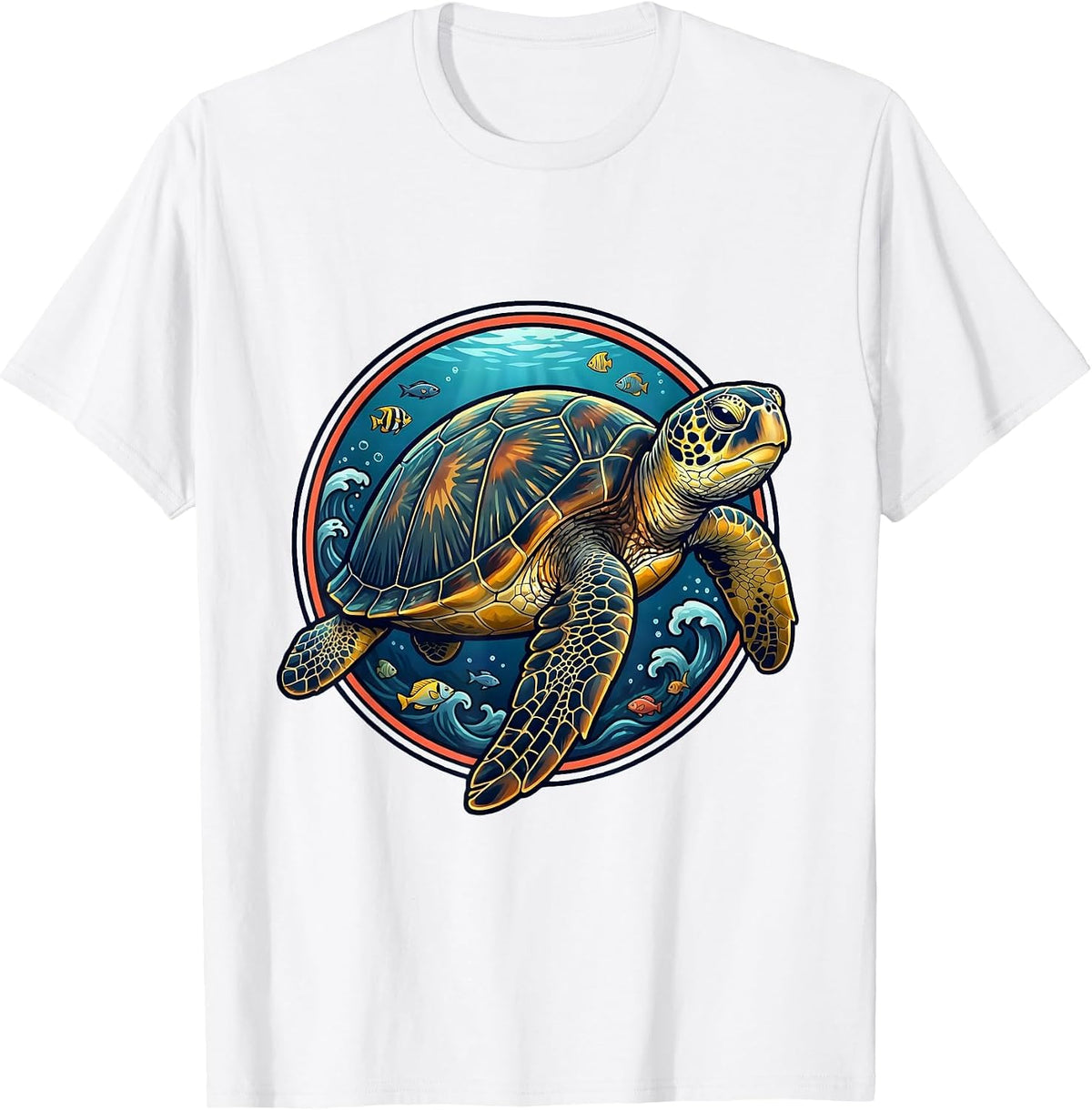 Men's Puerto Rico Leatherback Sea Turtle Deep Ocean Art T-Shirt - White