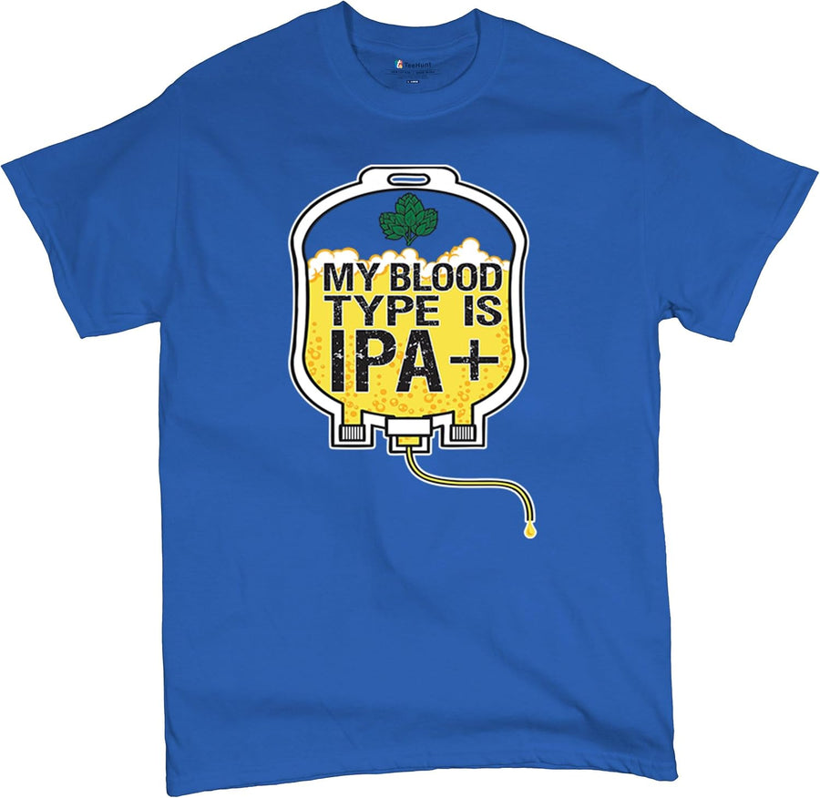 My Blood Type IPA Men's T-Shirt Craft Brew Hop Lover Funny Beer Bag Humor Sarcastic Drinking Brewery Fan Lager Men's Tee - 1