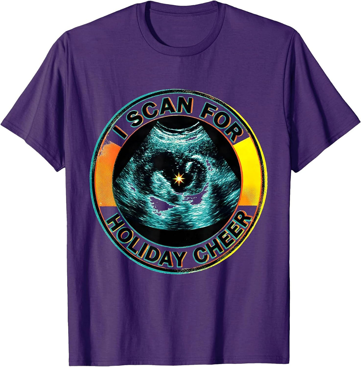 I Scan For Holiday Cheer Funny Sonographer Christmas T-Shirt - Purple