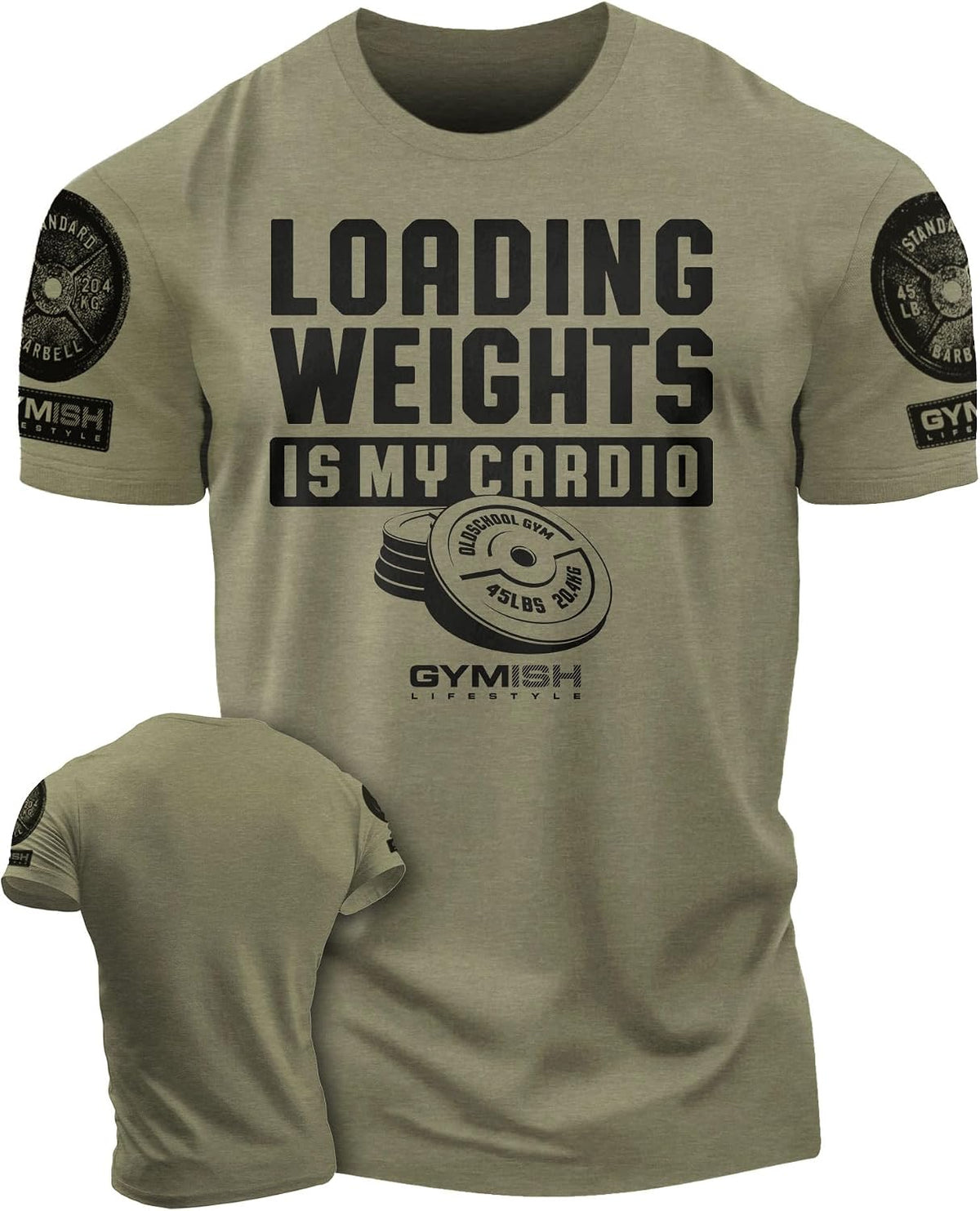 Bulking Season Weightlifting T-Shirt, Gym Inspiration Mens Workout Shirt - 1. Loading Cardio Military Green Branded