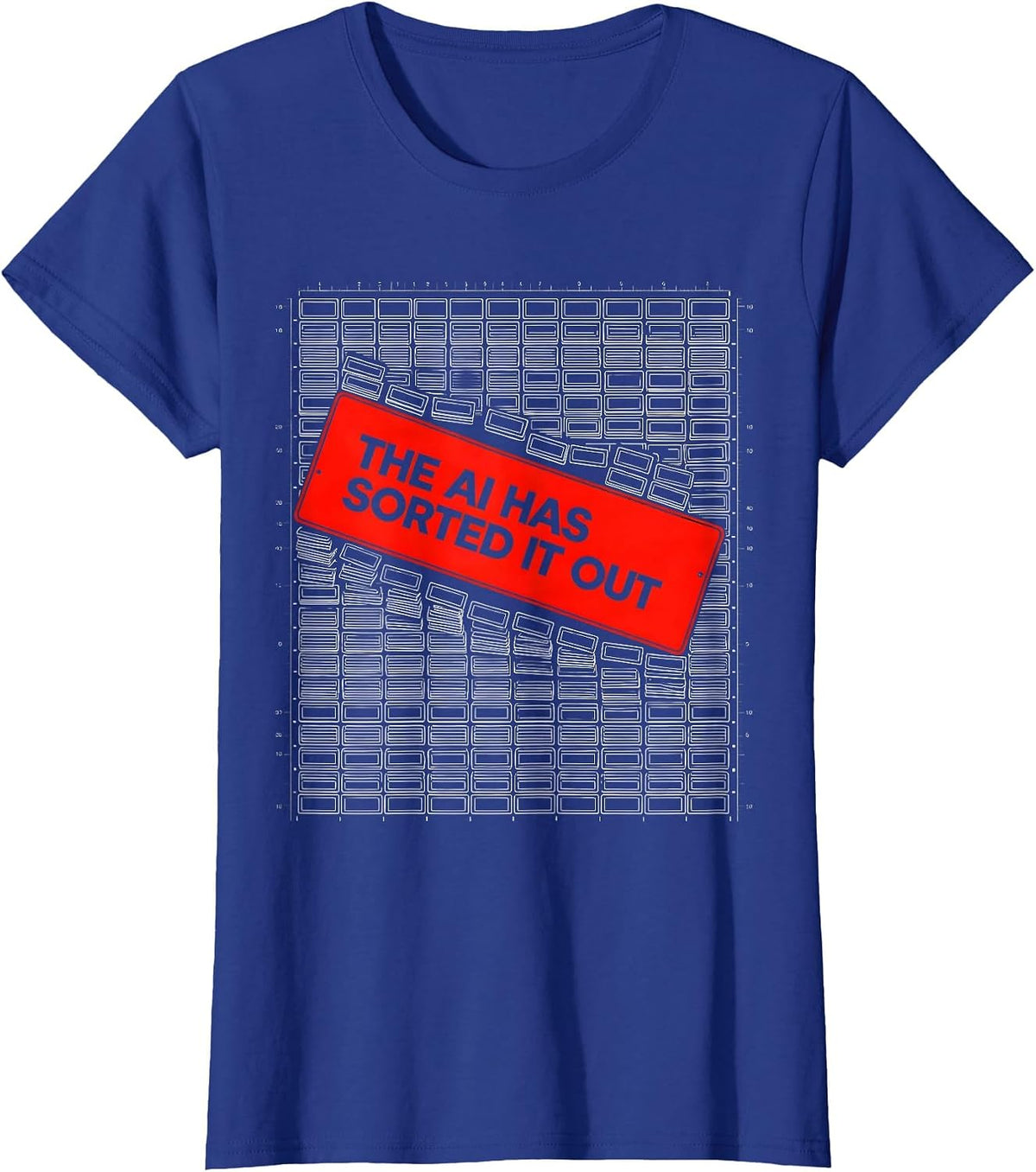 Women's The AI Has Sorted It Out New Wave Typography Tech Humor T-Shirt - Royal Blue