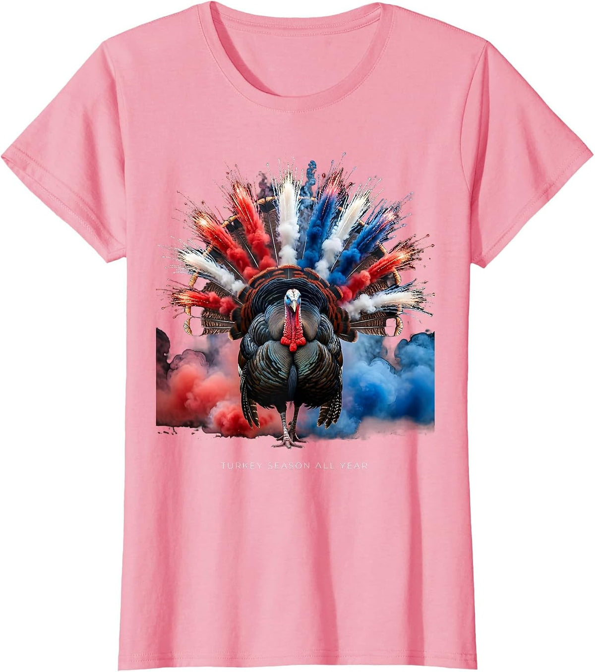 Women's Turkey Season All Year Funny Hunting Design T-Shirt - Pink