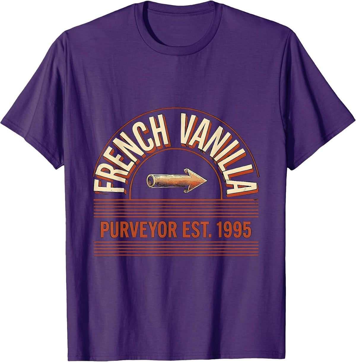 French Vanilla Purveyor EST. 1995 Vintage 90s Rap Nostalgia T-Shirt - Purple