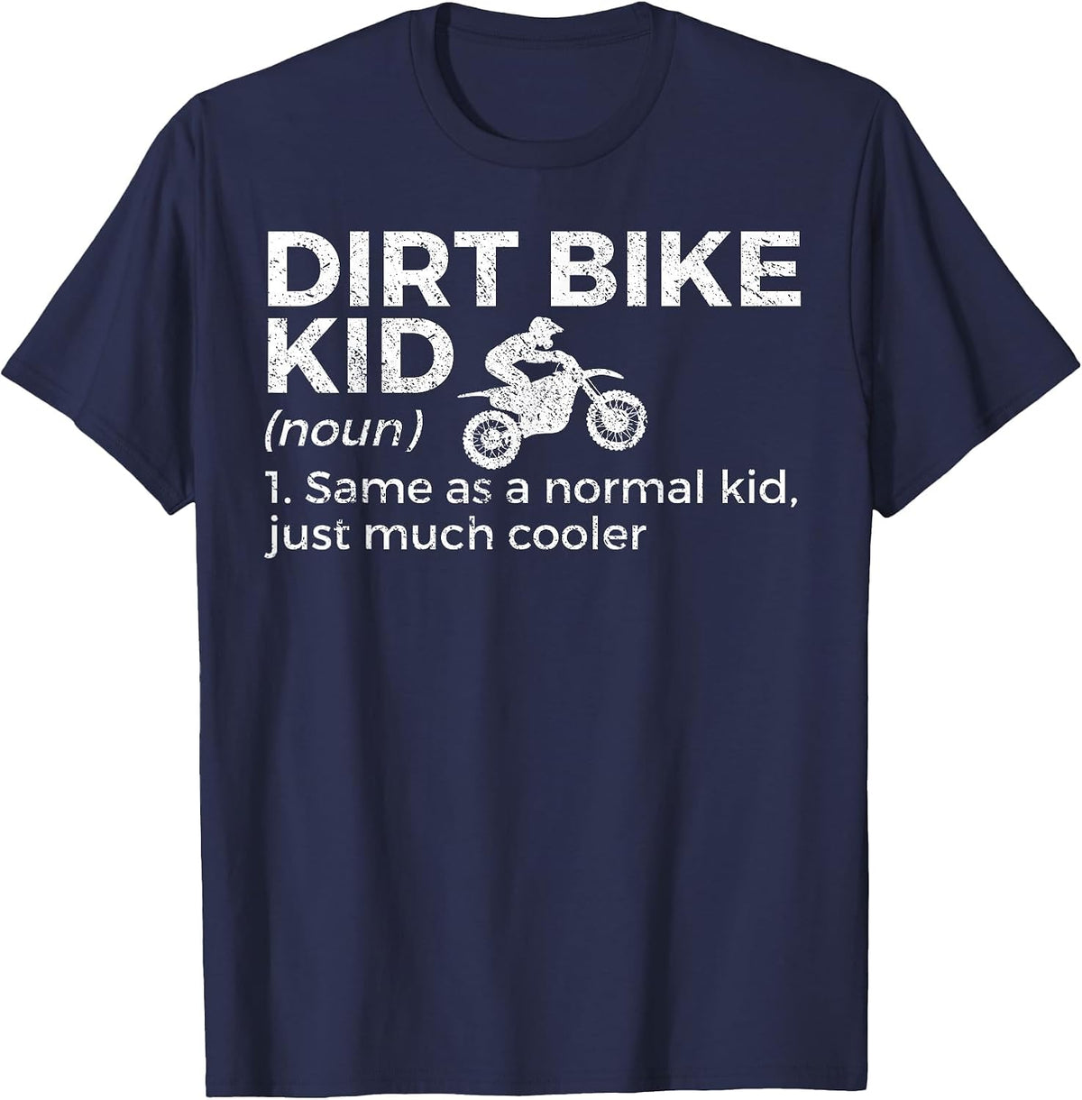 Dirt Bike Kid Definition Motocross T-Shirt - Navy Blue