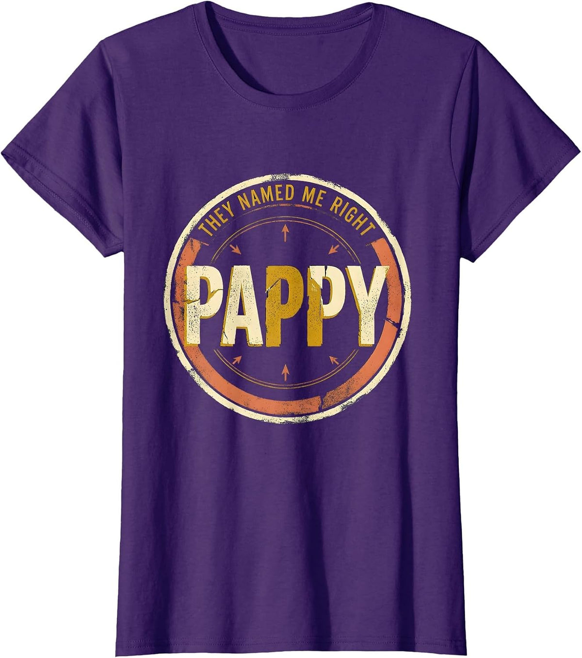 Women's They Named Me Right: Pappy Vintage Grandfather Funny Family T-Shirt - Purple