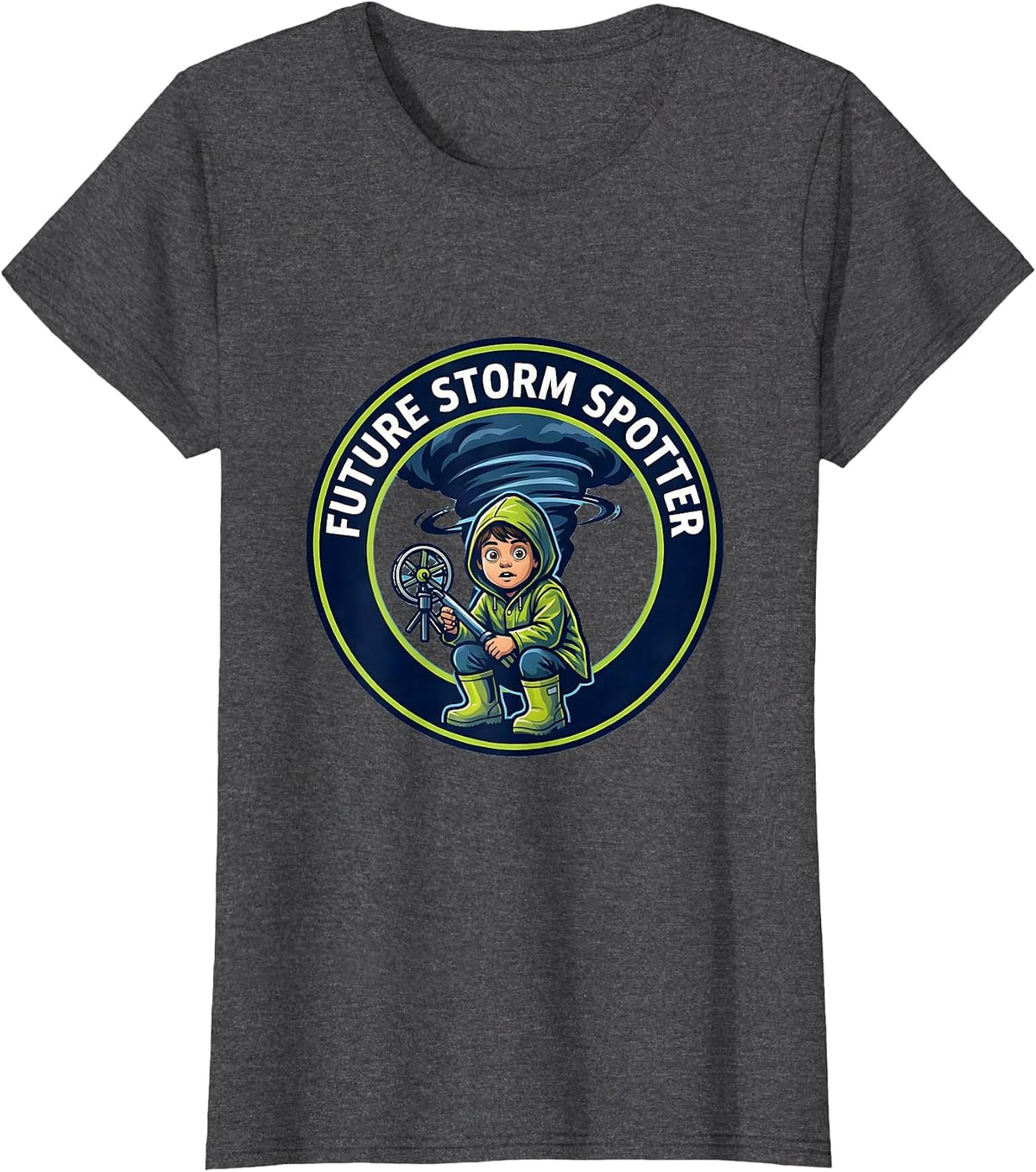 Women's Future Storm Spotter Funny Meteorology Storm Chaser Weather T-Shirt - Dark Heather Grey