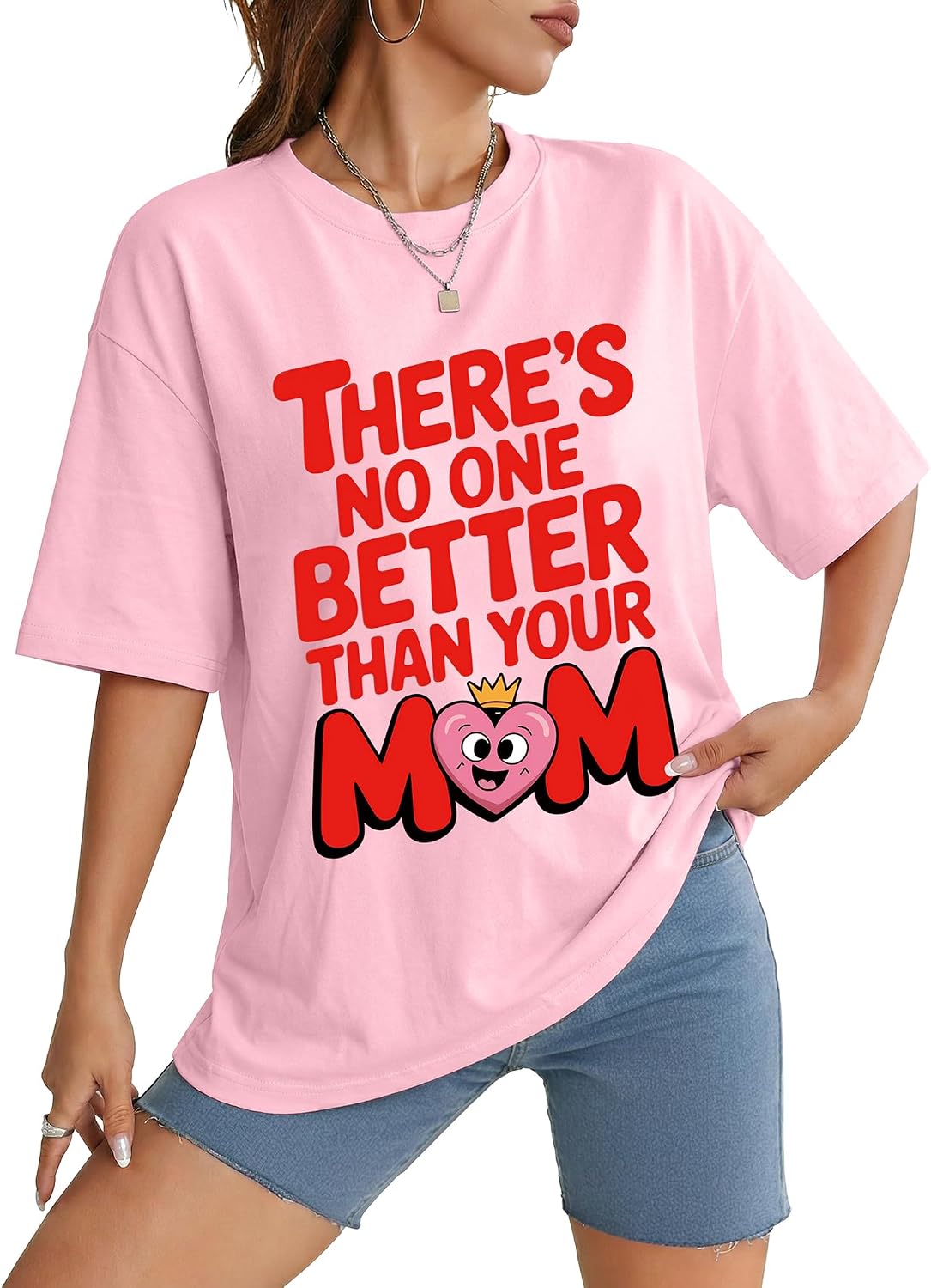 Aiyino Womens Mama Graphic Tee Casual Cotton Shirt - Queen Mom