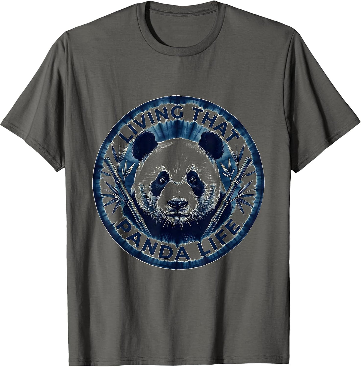 Living That Panda Life Cute Panda Design T-Shirt - Asphalt Grey