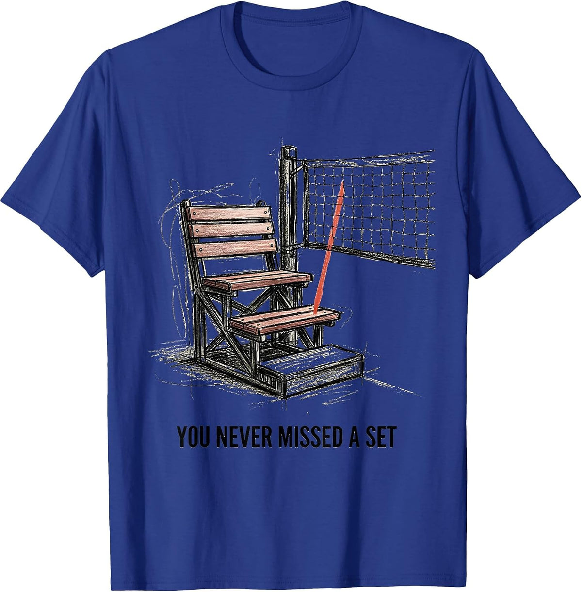 You Never Missed A Set Volleyball Dad USA Flag Father's Day T-Shirt - Royal Blue