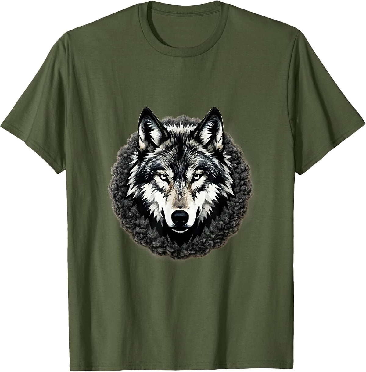 Men's Wolf in Sheep's Clothing Graphic Design T-Shirt - Olive Green