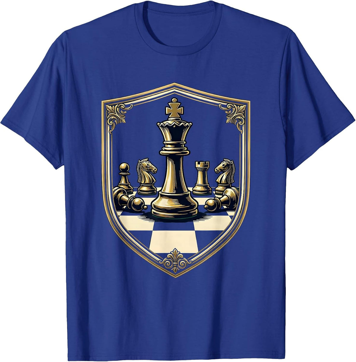 Chess King Last One Standing Graphic Design T-Shirt - Royal Blue