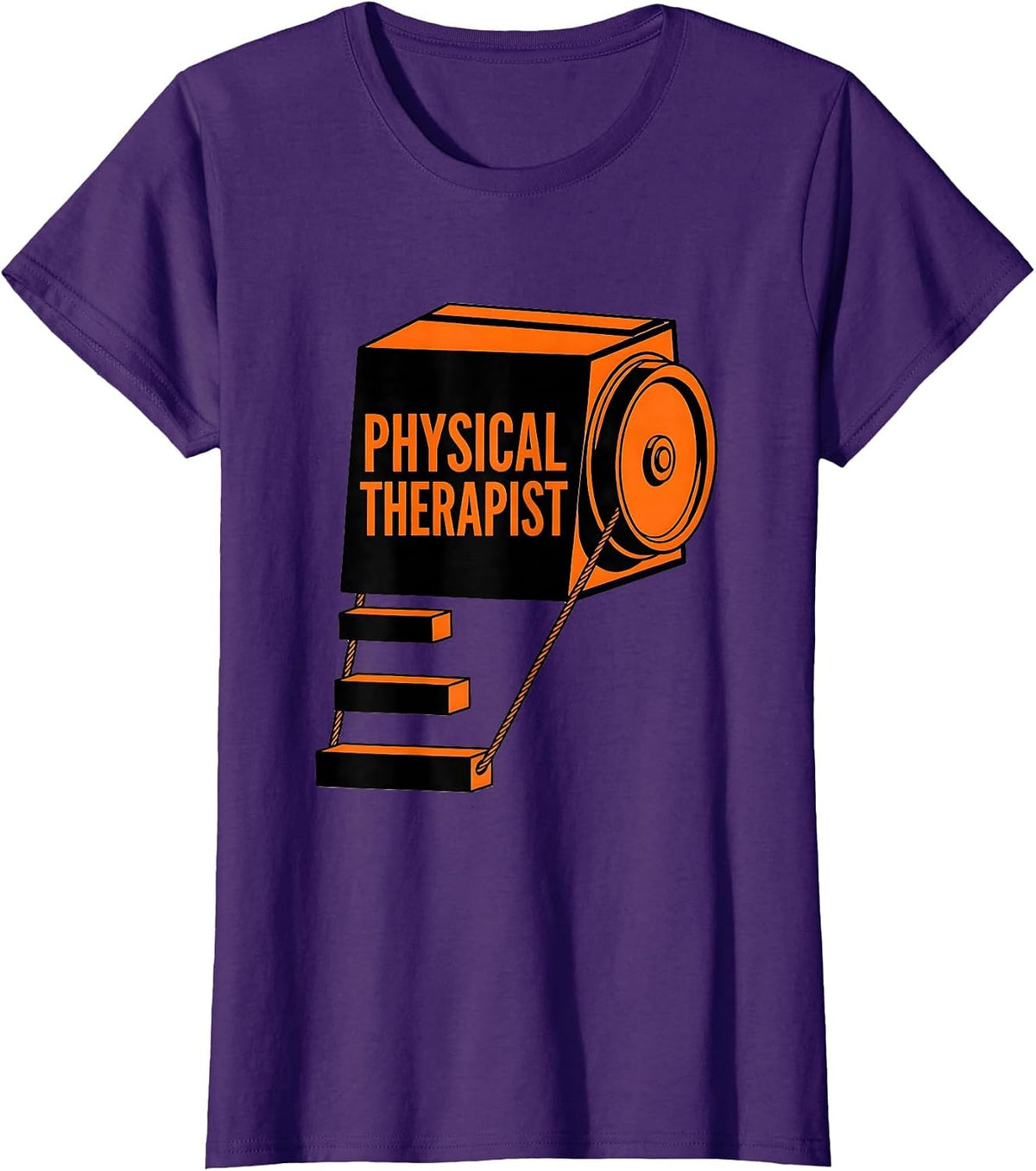 Women's Physical Therapist Geometric Therapy Pulley Design T-Shirt - Purple