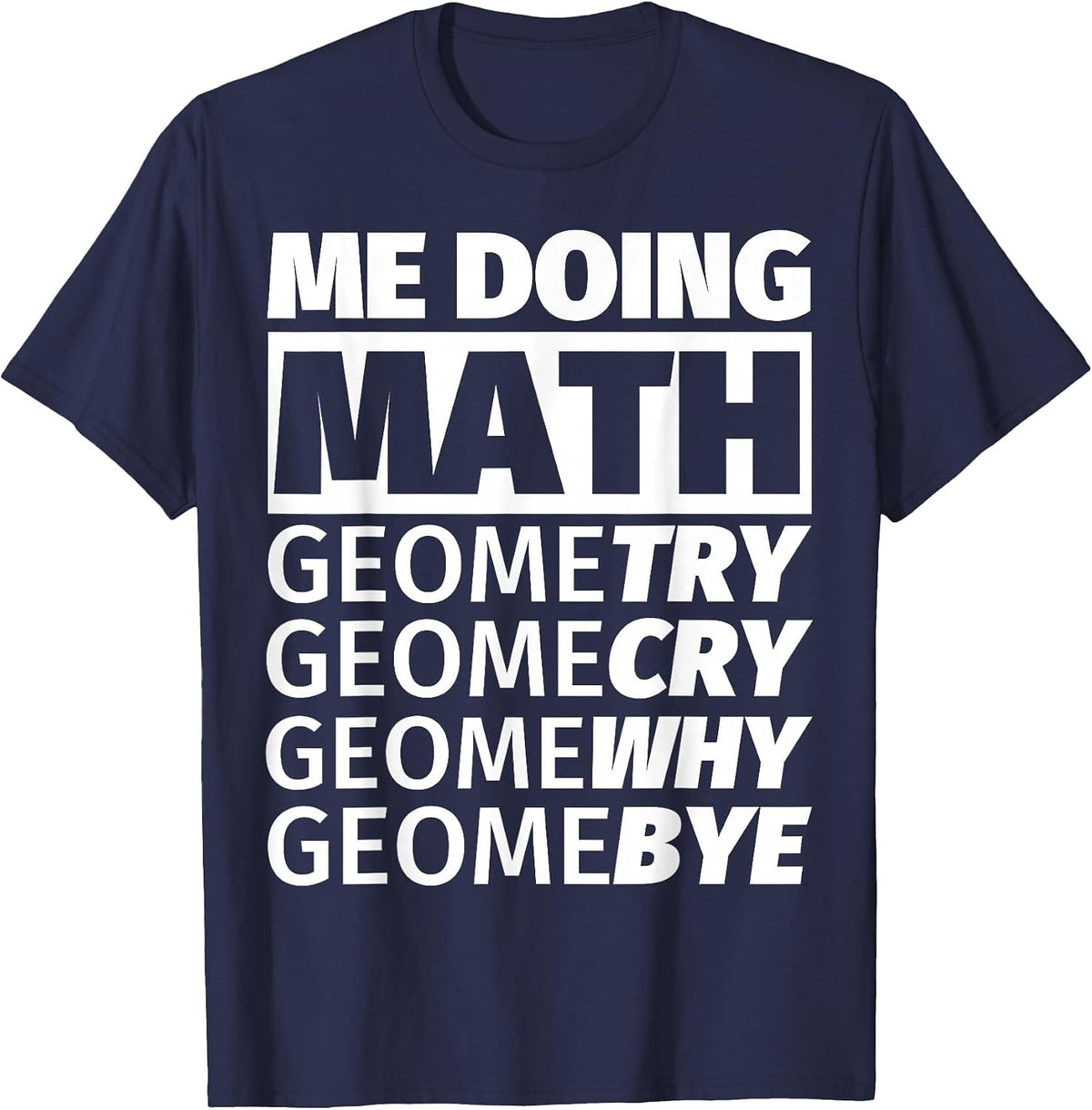 Anti Math I Hate Math School Mathematics Noob T-Shirt - Navy Blue