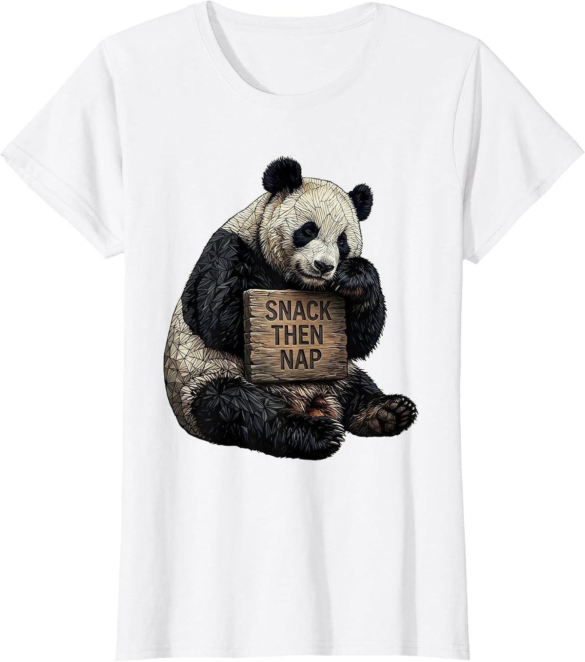Snack Then Nap Funny Panda Lover Animal Humor T-Shirt - White