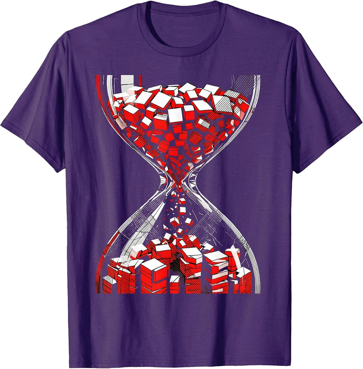 Free Speech Hourglass Falling Words Graphic T-Shirt - Purple