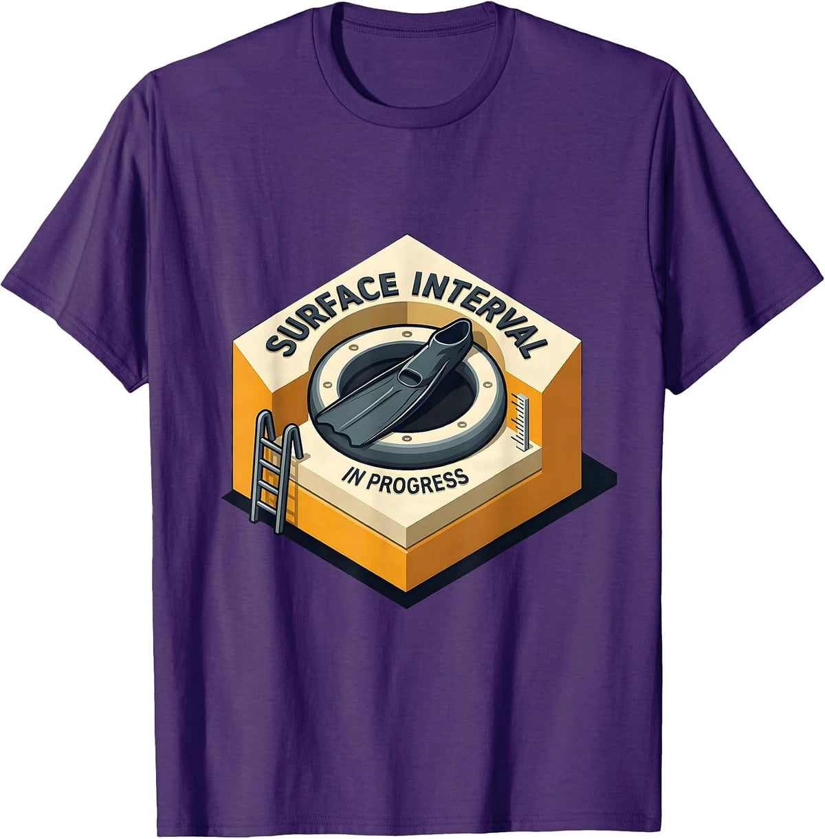 Men's Surface Interval In Progress Funny Scuba Diver Humor T-Shirt - Purple