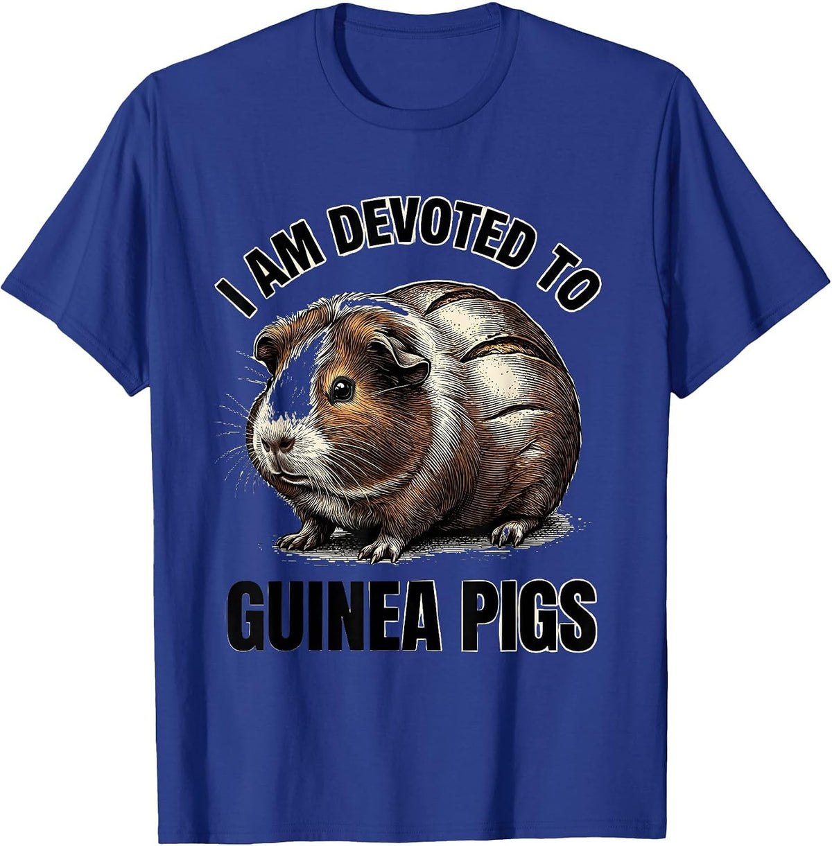 Men's I Am Devoted To Guinea Pigs Funny Pig Lover Humor T-Shirt - Royal Blue
