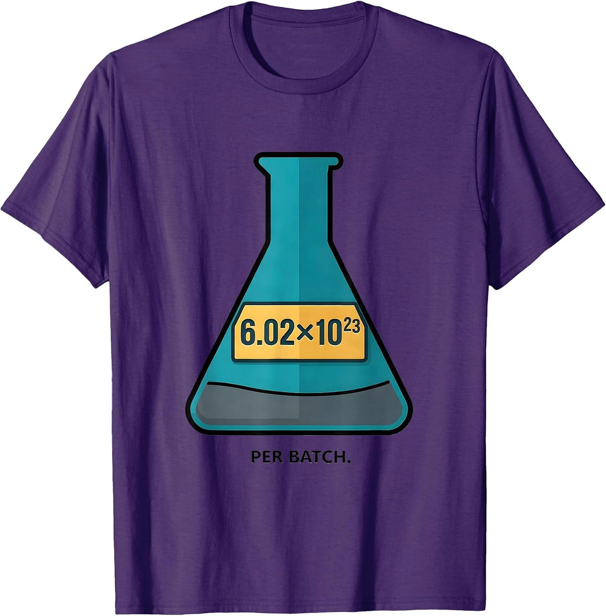 Men's 6.02×10²³ Per Batch Nerdy Chemistry Teacher Science Humor T-Shirt - Purple