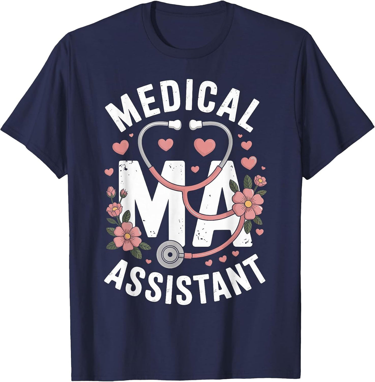 Funny Medical Assistant MA T-Shirt - Navy Blue