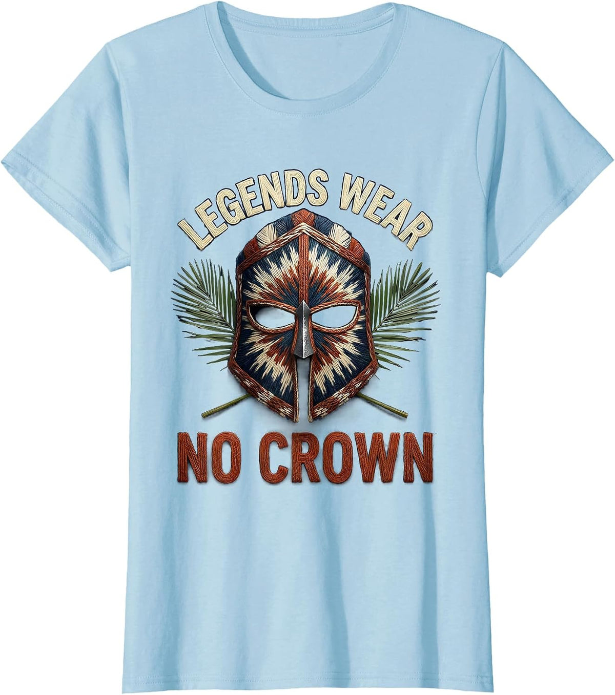 King Baldwin Legends Wear No Crown Design T-Shirt - Baby Blue