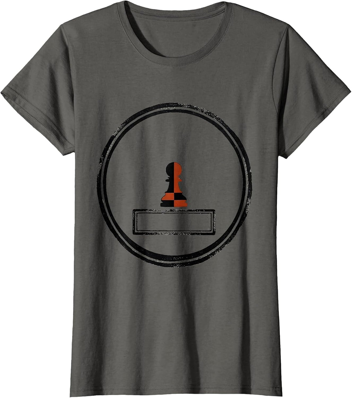 Women's Pawn Badge Chess Player Humor Gift T-Shirt - Asphalt Grey
