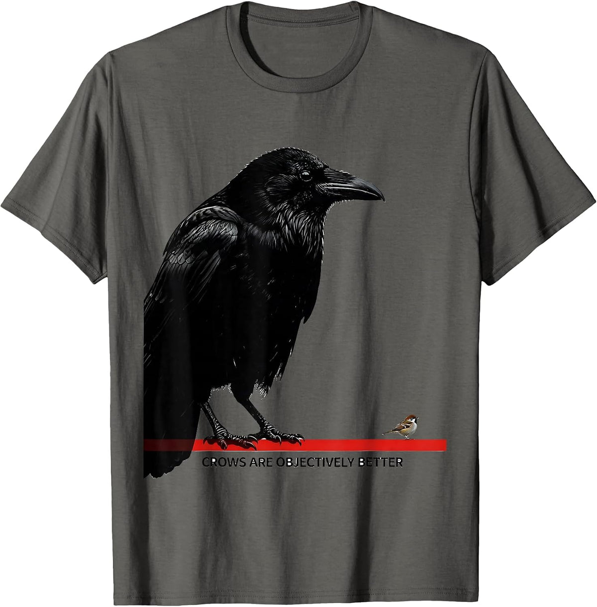 Men's Crows Are Objectively Better Funny Crow Lover Bird Humor T-Shirt - Asphalt Grey