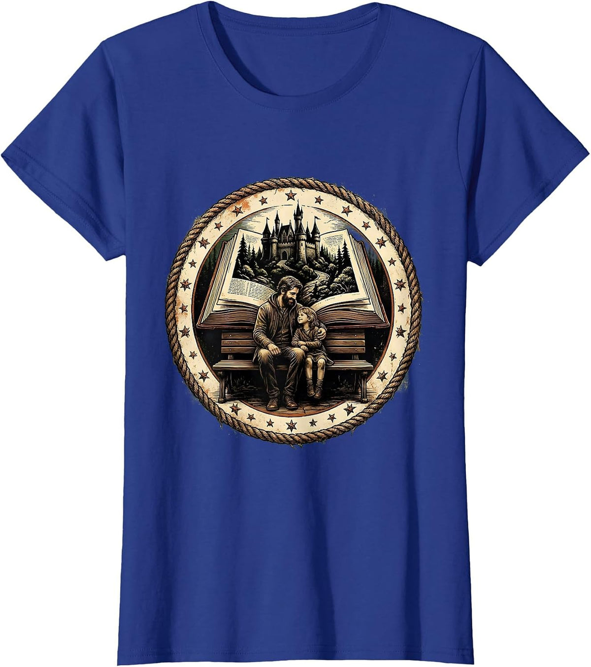 Women's Paraprofessional Helper and Student Reading Together T-Shirt - Royal Blue