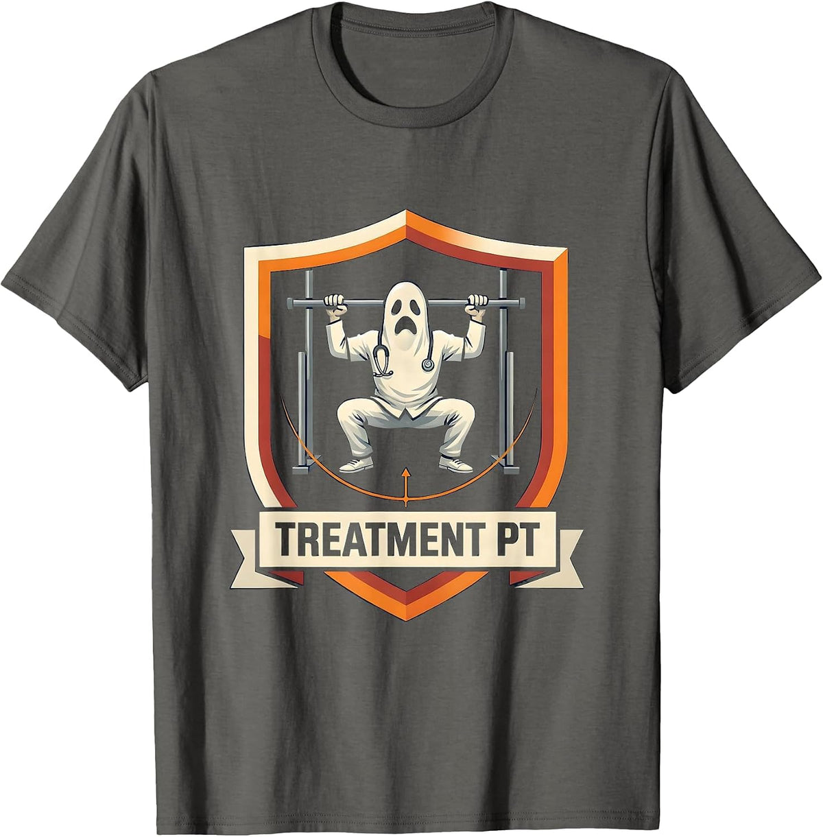 Treatment PT Funny Physical Therapy Halloween Therapist T-Shirt - Asphalt Grey