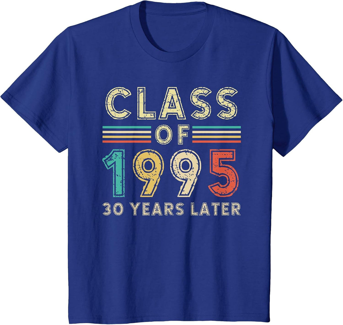 Vintage Class of 1995 30th Reunion Alumni Graduation Party T-Shirt - Royal Blue